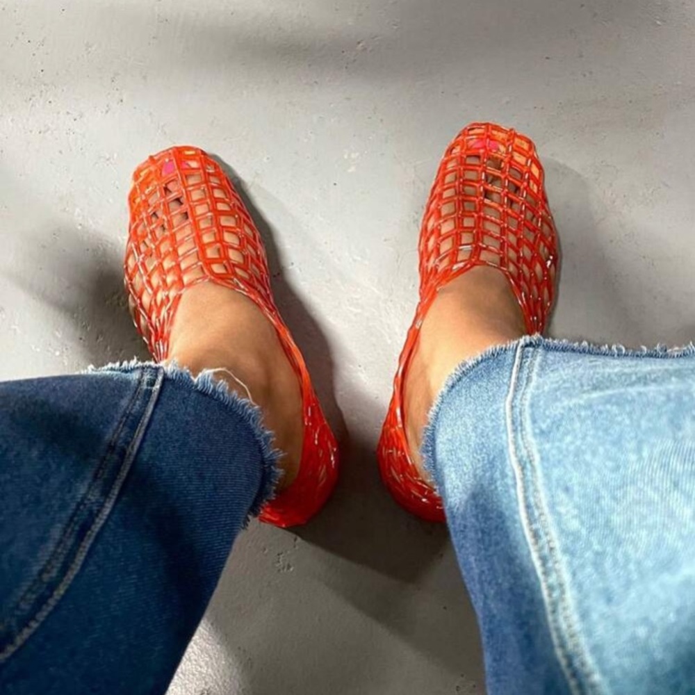Women's Red Mesh Slip-On Shoes